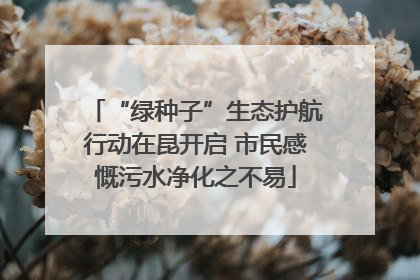 “绿种子”生态护航行动在昆开启 市民感慨污水净化之不易