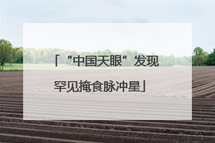 “中国天眼”发现罕见掩食脉冲星