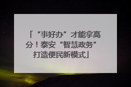 “事好办”才能拿高分！泰安“智慧政务”打造便民新模式
