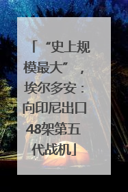 “史上规模最大”，埃尔多安：向印尼出口48架第五代战机
