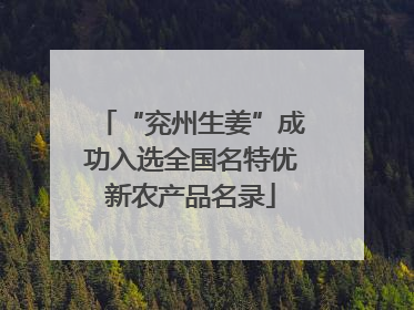 “兖州生姜”成功入选全国名特优新农产品名录
