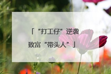 “打工仔”逆袭致富“带头人”
