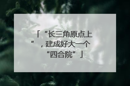 “长三角原点上”，建成好大一个“四合院”