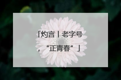 灼言丨老字号，“正青春”