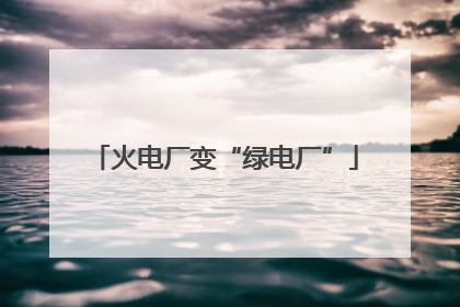 火电厂变“绿电厂”