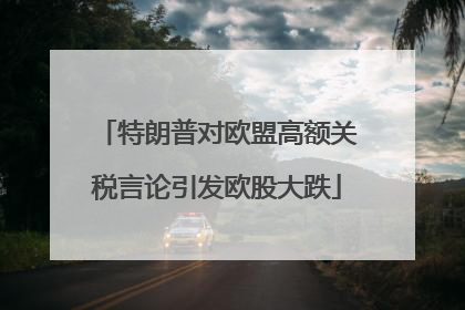 特朗普对欧盟高额关税言论引发欧股大跌