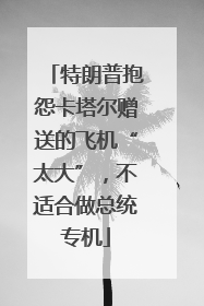 特朗普抱怨卡塔尔赠送的飞机“太大”，不适合做总统专机