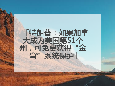 特朗普：如果加拿大成为美国第51个州，可免费获得“金穹”系统保护