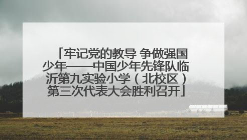 牢记党的教导 争做强国少年——中国少年先锋队临沂第九实验小学（北校区）第三次代表大会胜利召开