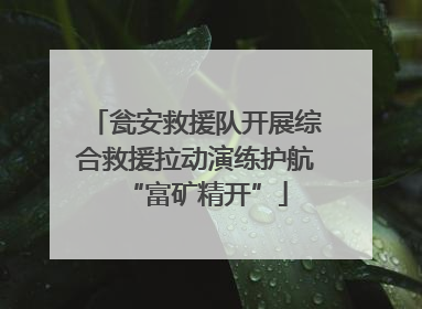瓮安救援队开展综合救援拉动演练护航“富矿精开”