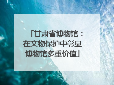 甘肃省博物馆：在文物保护中彰显博物馆多重价值