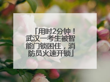 用时2分钟！武汉一考生被智能门锁困住，消防员火速开锁