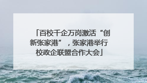 百校千企万岗激活“创新张家港”，张家港举行校政企联盟合作大会