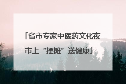 省市专家中医药文化夜市上“摆摊”送健康