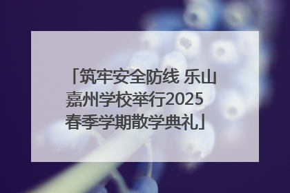 筑牢安全防线 乐山嘉州学校举行2025春季学期散学典礼