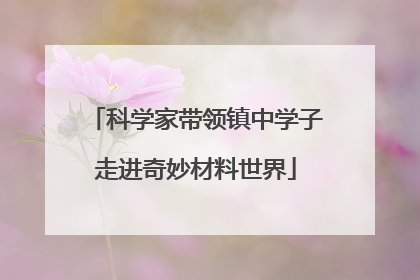科学家带领镇中学子走进奇妙材料世界