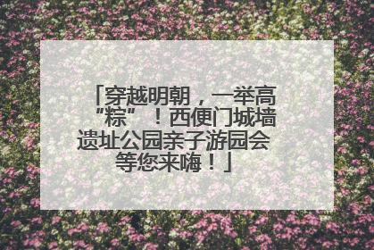 穿越明朝，一举高“粽”！西便门城墙遗址公园亲子游园会等您来嗨！