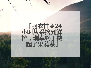 羽衣甘蓝24小时从采摘到鲜榨，瑞幸终于做起了果蔬茶