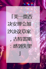美一票否决安理会加沙决议草案，古特雷斯：感到失望