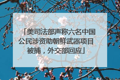 美司法部声称六名中国公民涉资助朝鲜武器项目被捕，外交部回应
