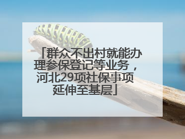 群众不出村就能办理参保登记等业务，河北29项社保事项延伸至基层