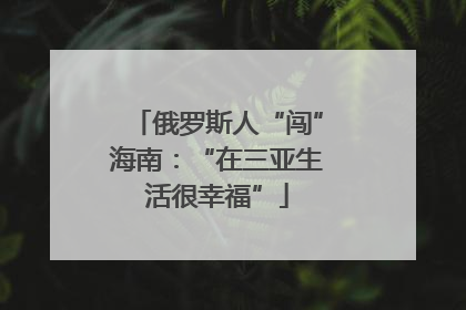 俄罗斯人“闯”海南：“在三亚生活很幸福”