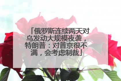 俄罗斯连续两天对乌发动大规模夜袭，特朗普：对普京很不满，会考虑制裁