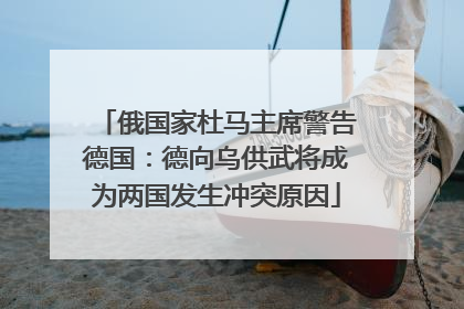 俄国家杜马主席警告德国：德向乌供武将成为两国发生冲突原因