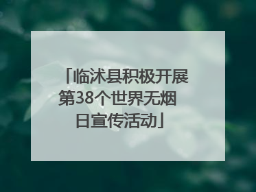 临沭县积极开展第38个世界无烟日宣传活动