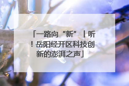 一路向“新”丨听！岳阳经开区科技创新的澎湃之声