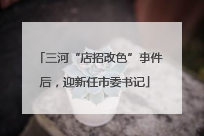 三河“店招改色”事件后，迎新任市委书记