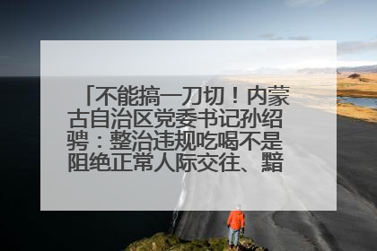 不能搞一刀切！内蒙古自治区党委书记孙绍骋：整治违规吃喝不是阻绝正常人际交往、黯淡人间烟火