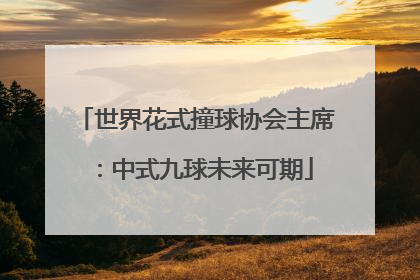 世界花式撞球协会主席：中式九球未来可期