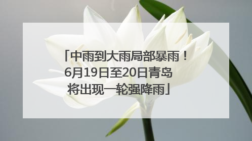 中雨到大雨局部暴雨！6月19日至20日青岛将出现一轮强降雨