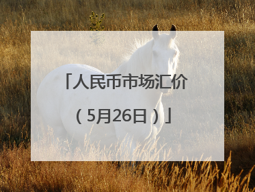 人民币市场汇价（5月26日）
