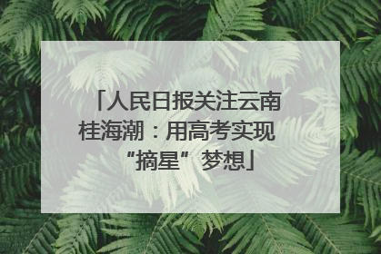 人民日报关注云南桂海潮：用高考实现“摘星”梦想