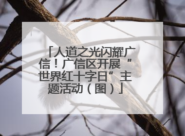 人道之光闪耀广信！广信区开展“世界红十字日”主题活动（图）