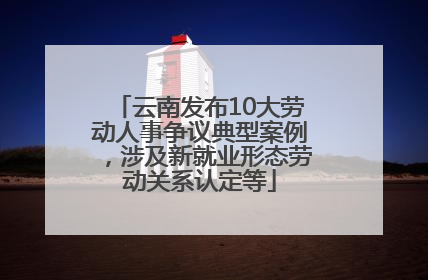 云南发布10大劳动人事争议典型案例，涉及新就业形态劳动关系认定等