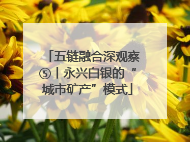 五链融合深观察⑤丨永兴白银的“城市矿产”模式