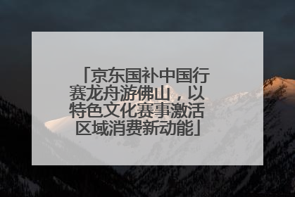 京东国补中国行赛龙舟游佛山，以特色文化赛事激活区域消费新动能