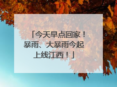 今天早点回家！暴雨、大暴雨今起上线江西！