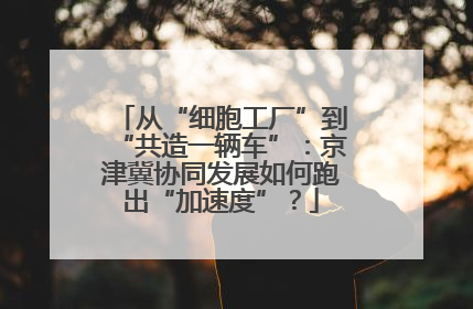 从“细胞工厂”到“共造一辆车”：京津冀协同发展如何跑出“加速度”？