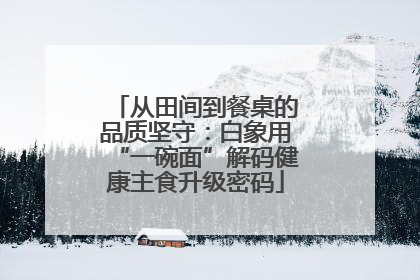 从田间到餐桌的品质坚守：白象用“一碗面”解码健康主食升级密码