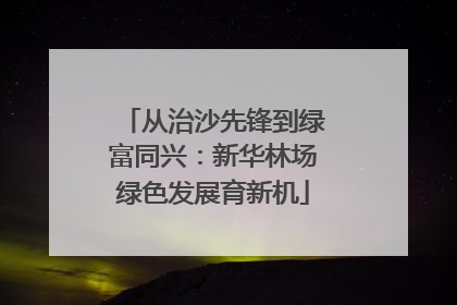 从治沙先锋到绿富同兴：新华林场绿色发展育新机