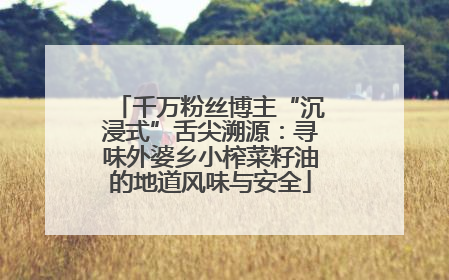 千万粉丝博主“沉浸式”舌尖溯源：寻味外婆乡小榨菜籽油的地道风味与安全