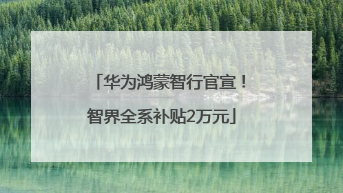华为鸿蒙智行官宣！智界全系补贴2万元