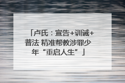 卢氏：宣告+训诫+普法 精准帮教涉罪少年“重启人生”
