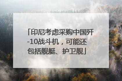 印尼考虑采购中国歼-10战斗机，可能还包括舰艇、护卫舰