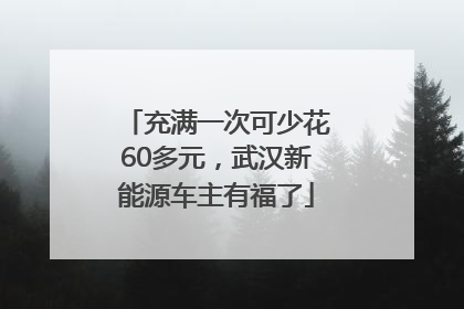 充满一次可少花60多元，武汉新能源车主有福了