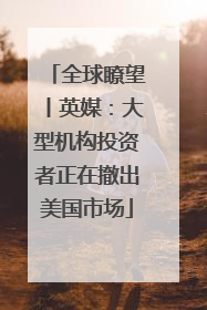 全球瞭望丨英媒：大型机构投资者正在撤出美国市场